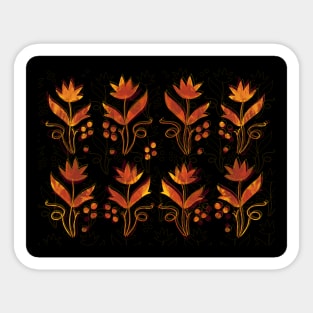 Golden Flowers eight Sticker